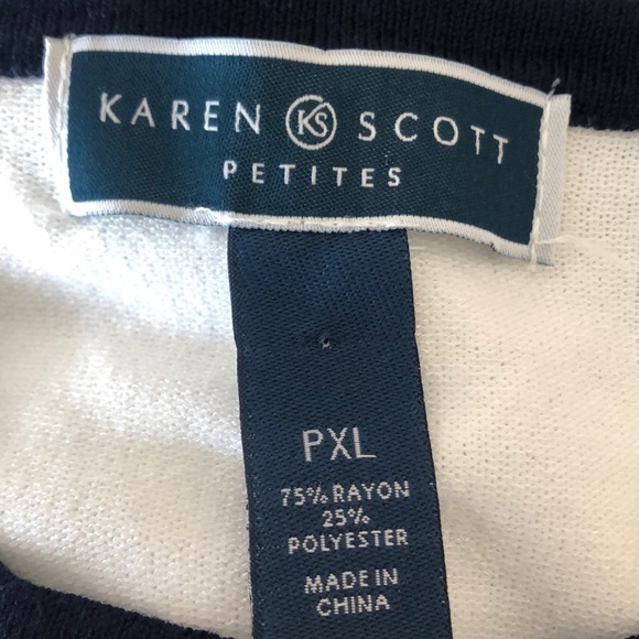 Karen Scott Petite Stripe Button Up Cardigan NWT XLP - Picture 4 of 9